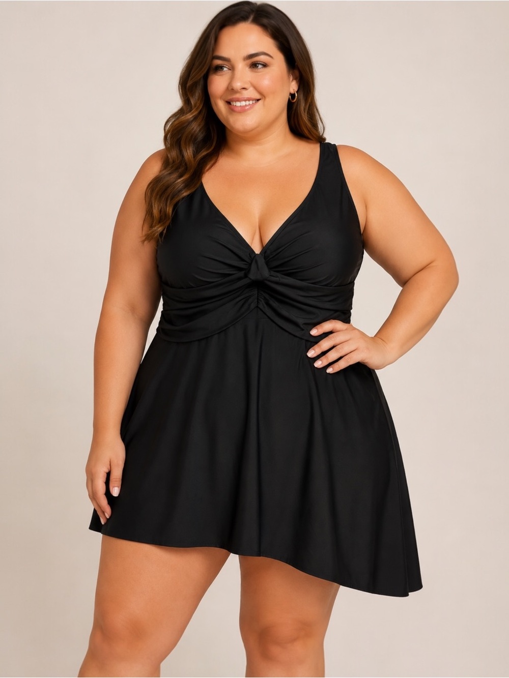 NWT DACI Black Swimdress Plus Size 20W Tummy Control Swim Dress